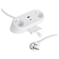 Buitinis prailgintuvas, 2 lizdų, USB A/C, 1.5 m, baltas