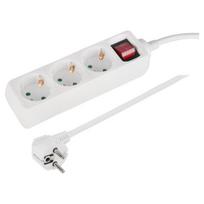Buitinis ilgintuvas su įžeminimu, 3 x 1.5 mm, 3 lizdų, baltas, 1.5 m