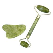 Veido volelis su nefrito akmeniu ir su gua sha plokštele