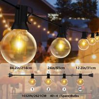 LED lauko girliandų lemputės, 86FT/26,21M-40+4Lemputė