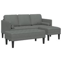 vidaXL Sofos komplektas su pagalve 2 pcs Tamsiai pilka Poliesteris