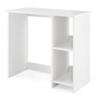 Costway mažas rašomasis stalas su 2 skyriais Kompiuterio stalas Biuro stalas PC Stalas 80 x 40 x 74 cm Baltas
