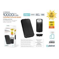 Maitinimo šaltinis Išorinė baterija POWER BANK PLATINET SOLAR 10000mAh (2xUSB 1xUSB-C 3A) juoda