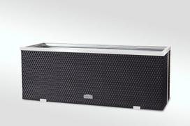 Lauko vazonas iš poliuretano su aliuminio metalo apdaila 98 cm x 25 cm x 34 cm, juodas