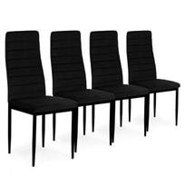 Kėdės su kontūriniu atlošu - BLACK VELVET - 4 komplektas