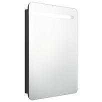 Veidrodinė vonios spintelė su LED apšvietimu, juoda, 60x11x80cm CFE7543069