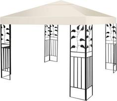 Costway pavėsinės pakeitimo stogo apsaugos nuo saulės dangtelis su Velcro užsegimais 300 x 300 cm smėlio spalvos