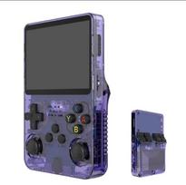 Žaidimų konsolė R36S Retro vaizdo delninė žaidimų konsolė, skirta 64G ir 1500 klasikiniams žaidimams, violetinė