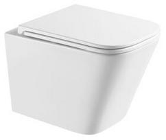 Komplektas: pakabinamas klozetas FERET CER.MI.FERET.BEZ , lėtai nusileidžiantis dangtis, rėmas SLIM STEL.WC, baltas mygtukas WHITE FLUSH PLATE H3