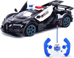Policijos automobilis su nuotolinio valdymo pulteliu