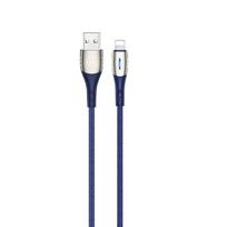 USB kabelis USAMS 'SJ303' mėlynas 'Lightning' 120cm (su LED indikatoriumi)