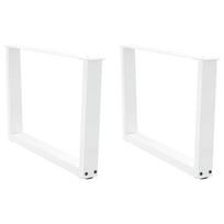 Valgomojo stalo kojos v formos 2 vnt baltos 70x(42-43,3) cm