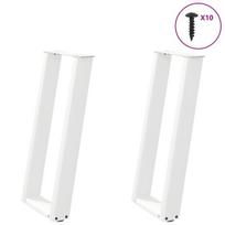 Konsolės stalo kojos u formos 2 vnt baltos 28x(72-73) cm