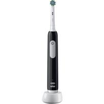 "Oral-B Pro 1 Black" dantų šepetėlis + juodas dėklas + 8x juodi antgaliai + nemokamos dovanos