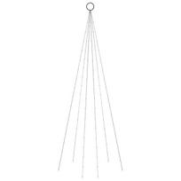Kalėdų eglutė ant vėliavos stiebo, 180cm, 108 šaltos baltos LED