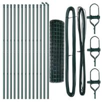 vidaXL Tvora su stulpais Žalia 1,2 x 25 m Plienas ir PVC