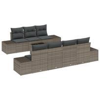 vidaXL Sodo Sofų Rinkinys su pagalve 8 pcs Pilka poliratanas