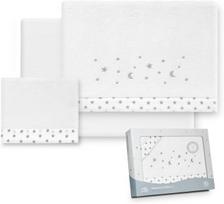 Interbaby Kūdikių Lovytės Patalynės Komplektas 40x80 cm - Žvaigždžių Mėnulio Raštas