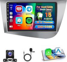 "Roinvou" 2+64G "Android" automobilinė radijo navigacija "Seat Leon" 2005-2012 m. su belaidžiu "Carplay" ir "Android Car", 9 colių jutiklinio ekrano radijas su "Mirror Link" "Bluetooth EQ WiFi" GPS FM/RDS SWC atbulinės eigos kamera