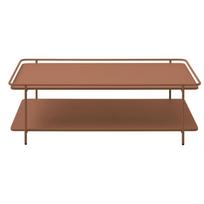 Terakotos spalvos iš metalo kavos staliukas 55x110 cm Yuba – Unique Furniture