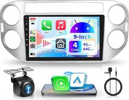 4G 64G Android automobilinis radijas VW Tiguan 2010-2015 9 colių belaidis Carplay jutiklinio ekrano automobilinis radijas su Android navigacija GPS Mirror Link Bluetooth FM/RDS/DAB/DVR/EQ/WiFi vairo valdymas