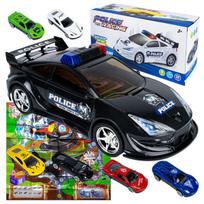 Policijos automobilio lagaminas skirtas vaikiškiems automobiliams + ženklai vaikams rinkinys AIG juodas