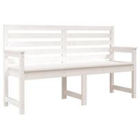 vidaXL Sodo suoliukas, baltas, 159,5x48x91,5cm, pušies masyvas, Balta