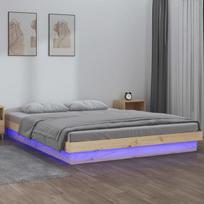 Lovos rėmas su led, 160x200cm, medienos masyvas