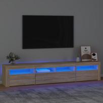 Televizoriaus spintelė su led apšvietimu, ąžuolo, 210 x 35 x 40 cm