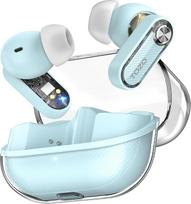TOZO "Crystal Pods" ausinės Belaidės "Bluetooth" 5.4 Bluetooth ausinės, hibridinės aktyvaus triukšmo slopinimo ausinės, du mikrofonai ENC AI Clear Call, 35 valandų trukmės, programėlė, atsparios vandeniui IPX5 - mėlynos spalvos