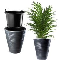 Gėlių vazonas Gėlių vazonas 40 cm dangtelis su antracito plastiko gėlių stovu