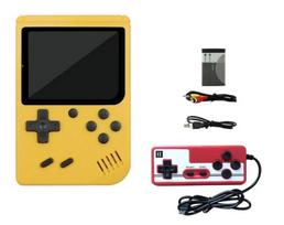 Žaidimų konsolė Žaidimų konsolė 5 spalvų retro klasikinė vaizdo žaidimų konsolė, nešiojama mini delninė 8 bitų 3,0 colio LCD vaikų žaidimų grotuvas Integruota 400 žaidimų konsolė, Geltona su žaidimų pulteliu