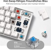 Rk Royal Kludge Rk61 Mechaninė Klaviatūra 60% Bluetooth/laidinė/2.4ghz