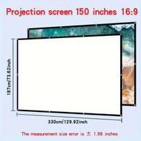 Nešiojamas 16:9 4K kino projektoriaus ekranas , 152,4 cm 16:9