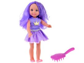 Violetinės karalienės lėlė violetiniais plaukais 38 cm