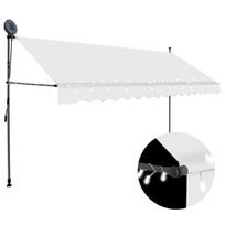 vidaXL Rankiniu būdu ištraukiama markizė su LED, kreminė, 350cm, Kreminė