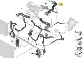 BMW Šilumnešio Vamzdis 5 F10 F11 F07 GT Originalus 17128513603