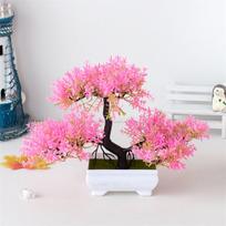 Dirbtinis bonsai medelis vazonėlyje,  Šviesiai rožinė