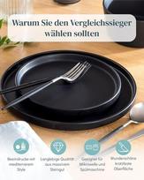 Pure Living Urban Black Line sriubos lėkštės matinis 6 vnt. rinkinys Manhattan, aukščiausios kokybės akmens masė, tinkama plauti indaplovėje, naudoti mikrobangų krosnelėje, stilingas gilių lėkščių rinkinys, didelės gilios pastos lėkštės, Pure Living indai