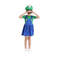 Luigi Super Mario Bros Kostiumas Žalia Suknelė Dydis S 98-103 Cm
