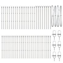 vidaXL Tvorelės stulpas 52 pcs Pilka 3,2 x 3,2 x 80 cm