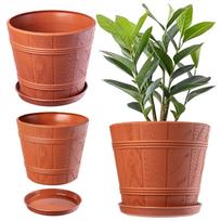 Gėlių vazonas su mediniu dekoru 38 cm