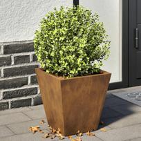 Sodo loveliai, 2vnt., 30x30x30cm, corten plienas