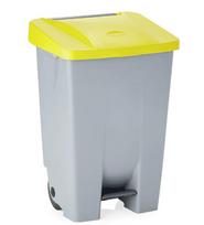 Šiukšlių konteineris su pedalu Denox, 80 l, geltonas