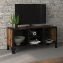 vidaXL Televizoriaus spintelė, kaimiška ruda, 105x36x47cm, metalas/MDF, Ruda