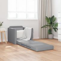 Grindų Sofa-lova 2-in-1 Šviesiai pilka 74x77x81 cm Audinys