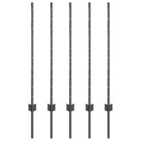 Aptvarų Stulpai 10 vnt. U-formos Pilkos 100 cm Plieno