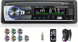 Automobilio radijas su Bluetooth, 7 spalvos, 2 Usb, Aux, Tf, Mp3, Fm