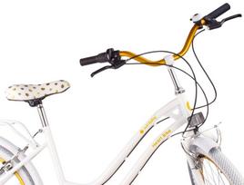 24 colių miesto dviratis mergaitei, Komunijos dovana, Shimano 7 pavaros, Heart Bike balta-aukso, 24 colių miesto dviratis mergaitei, Komunijos dovana, Shimano 7 pavaros, Heart Bike balta-aukso