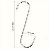 20 vnt. mėsos kabliai iš nerūdijančio plieno , Ilgis 18 cm (20 vnt.)